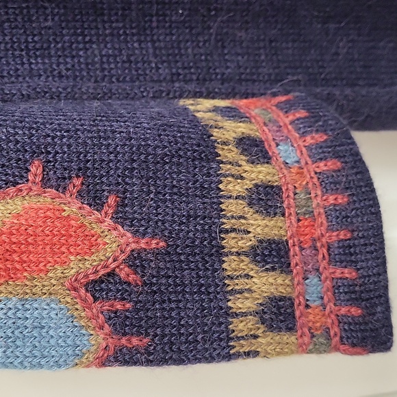 Peruvian Connection Navy and Red Long Sleeve Dress. Size XL - Picture 3 of 12